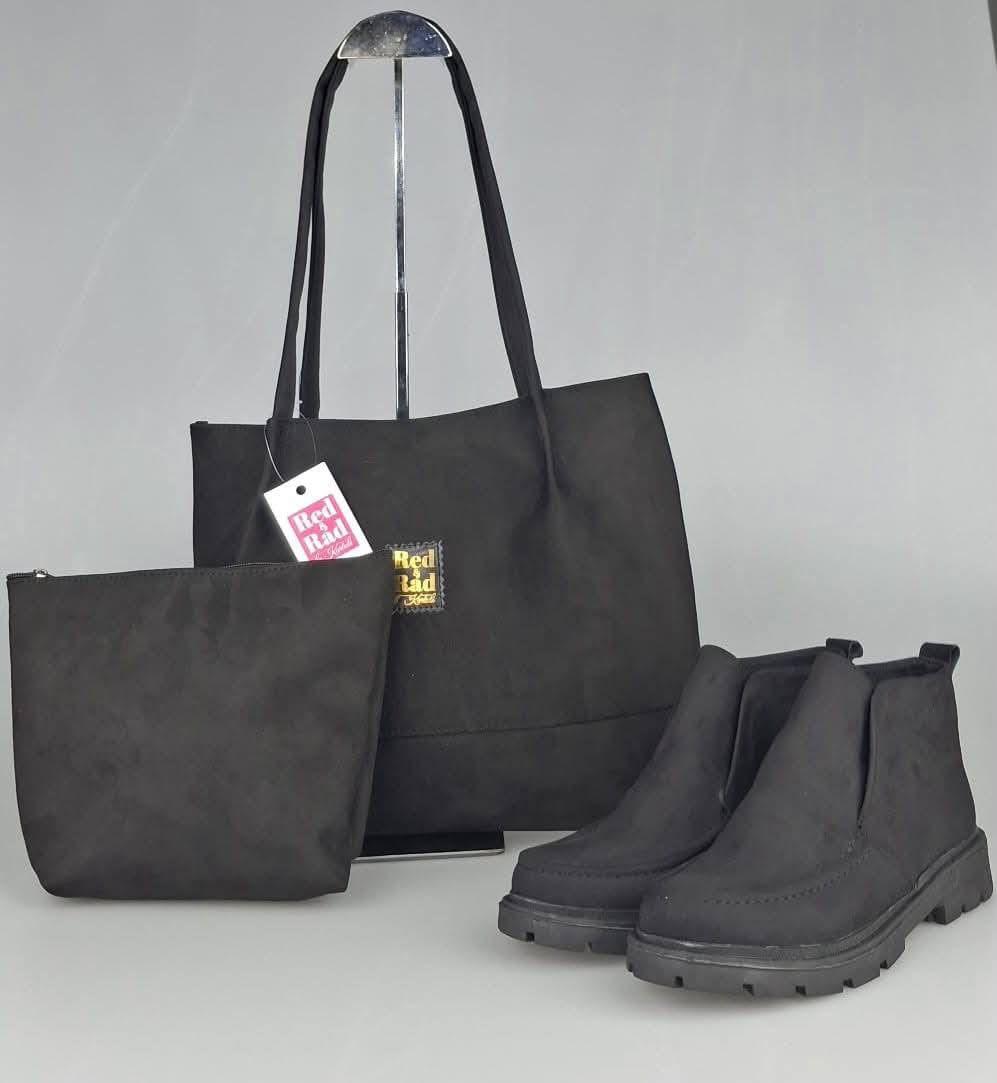 باك متكامل 3 قطع بنفس اللون – بوت عصري + Sac Chic + Pochette