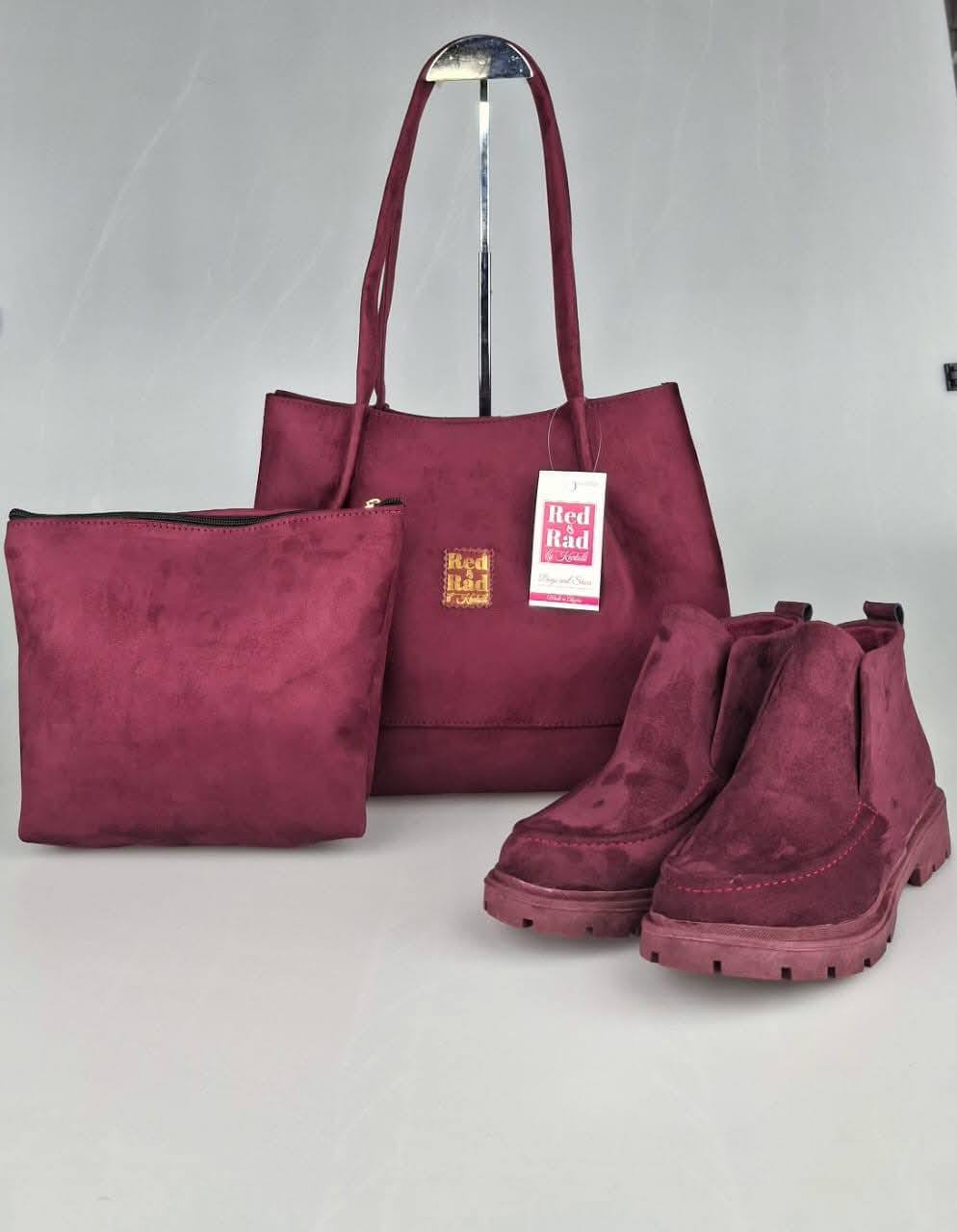 باك متكامل 3 قطع بنفس اللون – بوت عصري + Sac Chic + Pochette